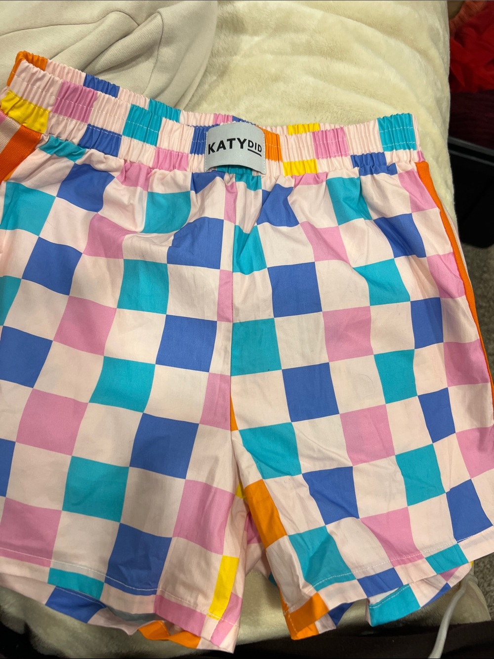Katydid Pink, Blue & Teal Checkered Kids Shorts